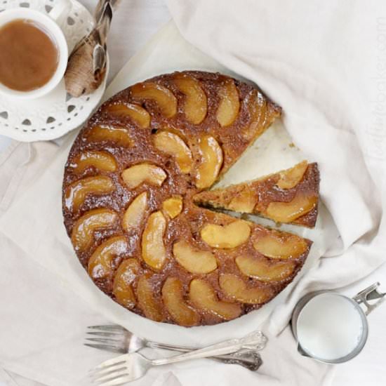 Caramel Apple Upside Down Cake - Recipe photo by theteatimebaker
