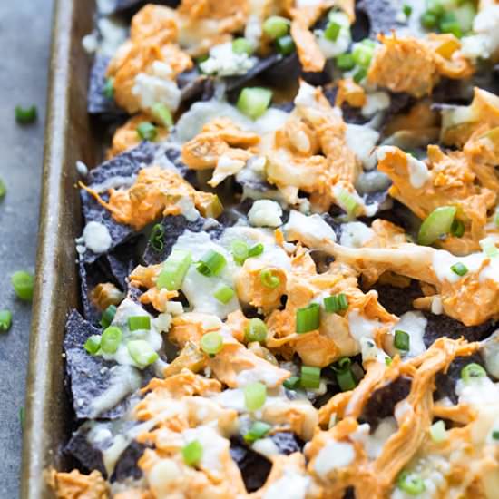 Buffalo Chicken Nachos - Recipe photo by cookingforkeeps