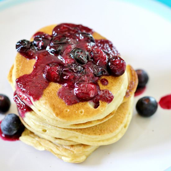 Vegan Blueberry Pancakes - Recipe photo by Whats Bean Cooking