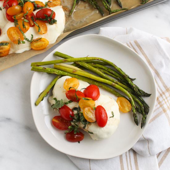 Sheet Pan Bruschetta Chicken - Recipe photo by ChefJulie_RD