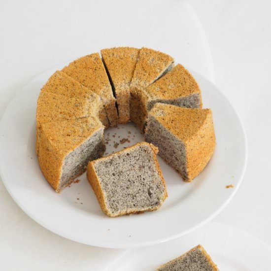 Black Sesame Seeds Chiffon Cake - Recipe photo by throughthekitchendoor