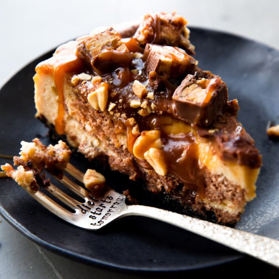 Snickers Cheesecake - Recipe photo by sallysbakingaddiction