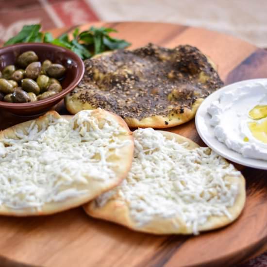 Manakeesh (Za'atar & Cheese) - Recipe photo by SimplyLebanese