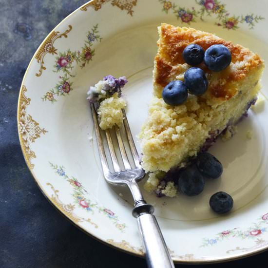 Crumble-Topped Blueberry Cake - Recipe photo by AnEdibleMosaic