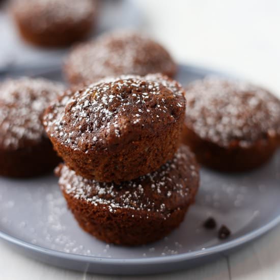 Chocolate Zucchini Muffins - Recipe photo by 3ScoopsofSugar