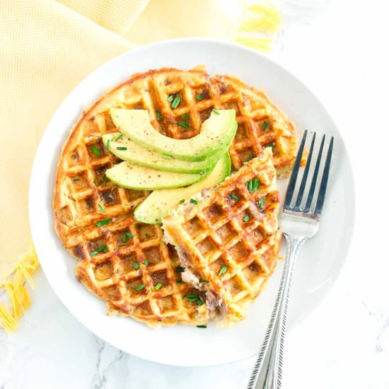 Sausage and Potato Waffles - Recipe photo by Delicious Meets Healthy