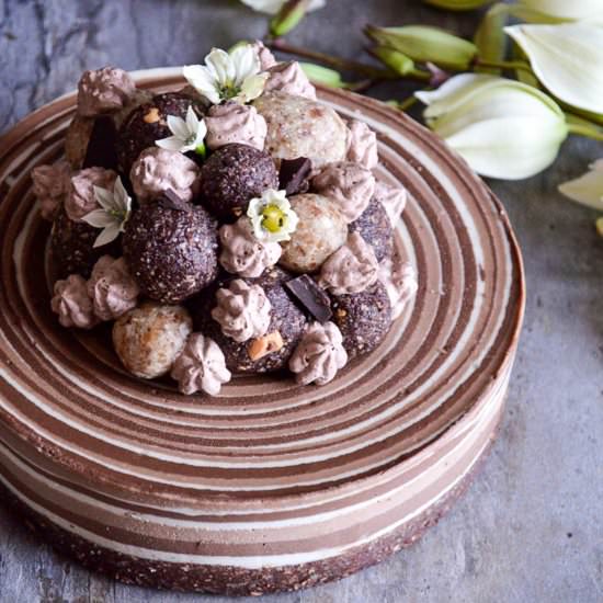 Triple chocolate zebra style cake - Recipe photo by RainbowInMyKitchen