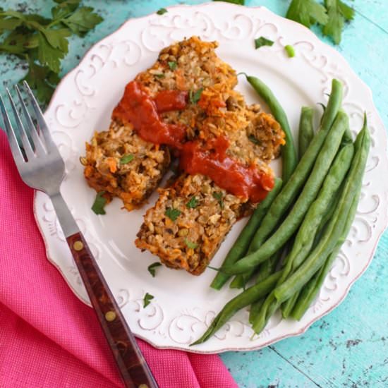Rice and Lentil Loaf - Recipe photo by Grabaplate