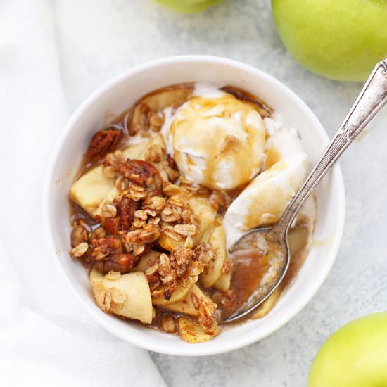 Cider Caramel Apple Crisp - Recipe photo by onelovelylife