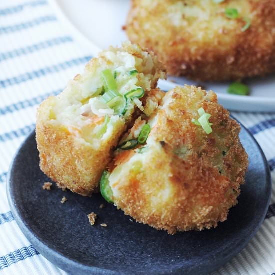 Japanese Potato Salad Croquette - Recipe photo by Couple Eats Food