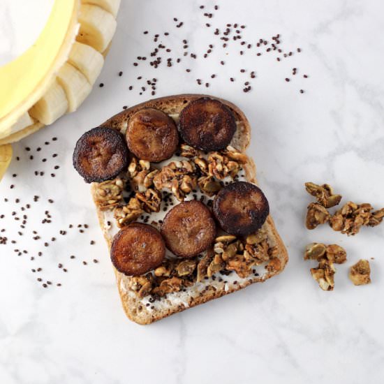 Healthy Banana Fosters Toast - Recipe photo by spinach4breakfast