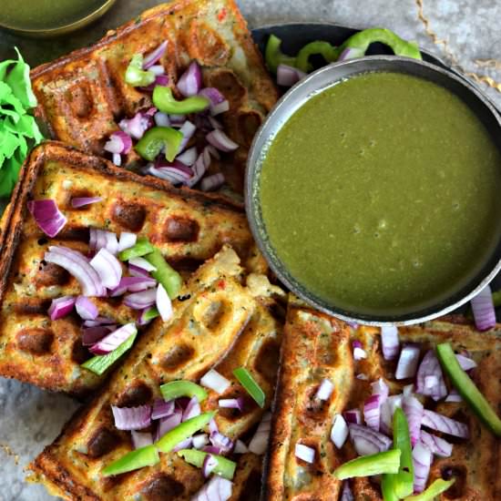 Hummus Mashed Potato Waffles - Recipe photo by Cookilicious