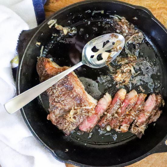 Pan Seared Strip Steak - Recipe photo by FunnyLoveLindsay