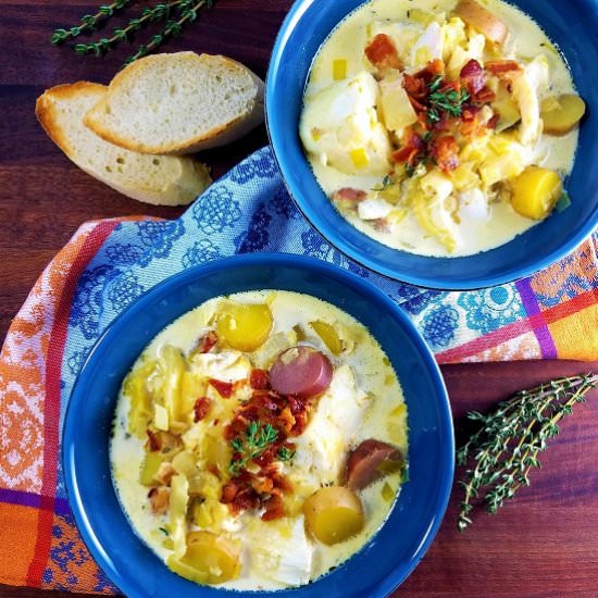 Fish Leek & Potato Chowder - Recipe photo by Give it Some Thyme