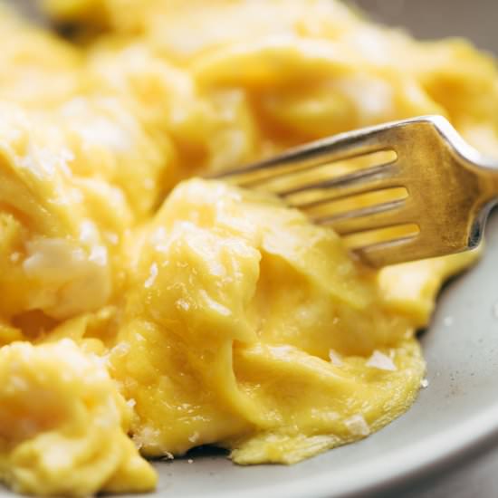 Soft Scrambled Eggs - Recipe photo by pinchofyum