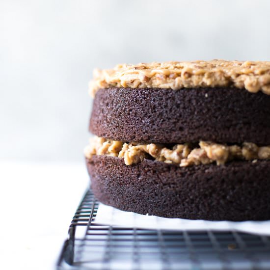 Chocolate Praline Crunch Cake - Recipe photo by simplywhisked