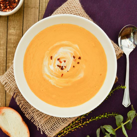 Slow Cooker Butternut Squash Soup - Recipe photo by teaforturmeric
