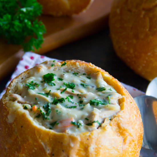CREAM OF CHICKEN AND WILD RICE SOUP - Recipe photo by saygraceblog