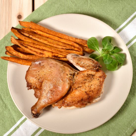 Cornish Hen Under a Brick - Recipe photo by wednesdaynightcafe