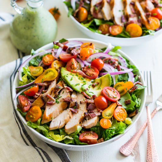 Grilled Chicken BLAT Salad - Recipe photo by Get Inspired Everyday