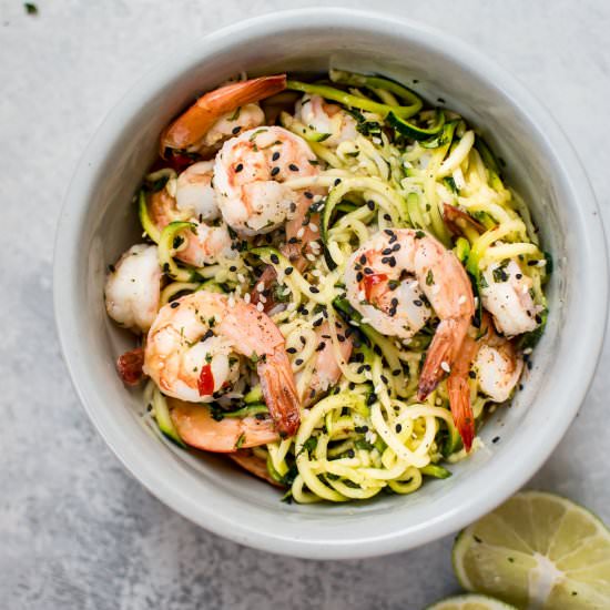 Sweet Chili Shrimp Zoodles - Recipe photo by saltandlavender