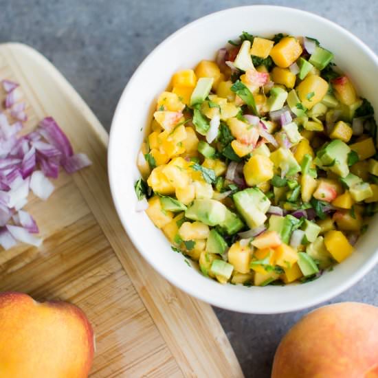 Peach Mango Salsa - Recipe photo by herheartandtable