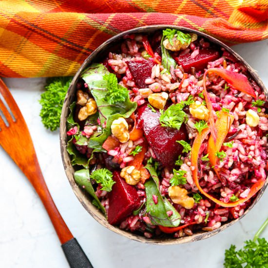 Wild Rice Salad with Roasted Beets - Recipe photo by the food blog