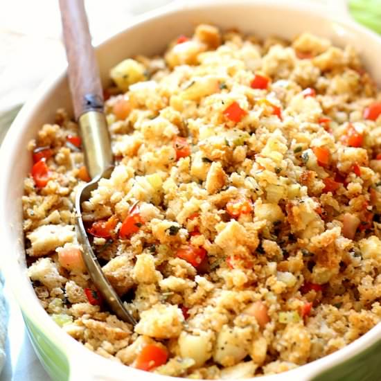 Apple Sage Stuffing - Recipe photo by Garden in the kitchen