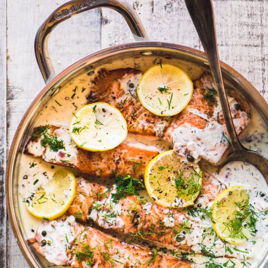 Creamy Lemon Dill Salmon - Recipe photo by theviewfromgreatisland