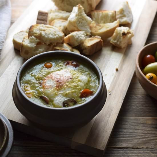 Tomatillo Burrata Hot Pot - Recipe photo by Thespicedkitchen