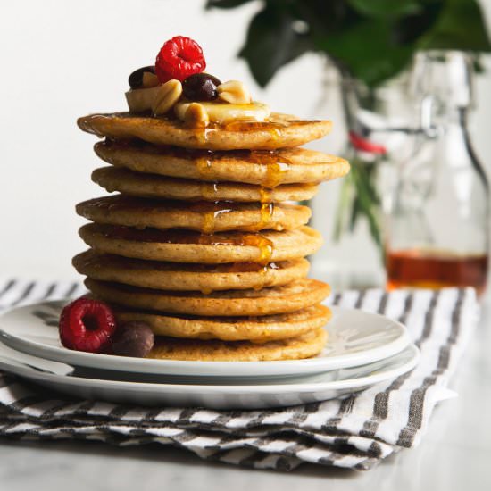 Peanut Butter Protein Pancakes - Recipe photo by PicklesNHoney