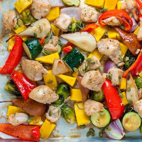 Maple Garlic Chicken Sheet Pan - Recipe photo by Flavour and Savour