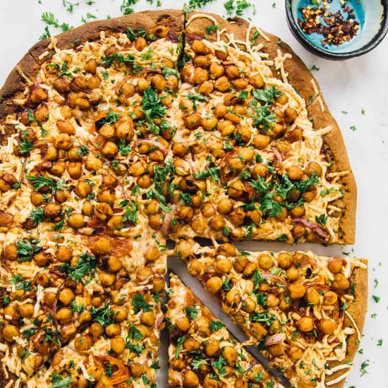 Vegan Spicy BBQ Chickpea Pizza - Recipe photo by jessicainthekitchen