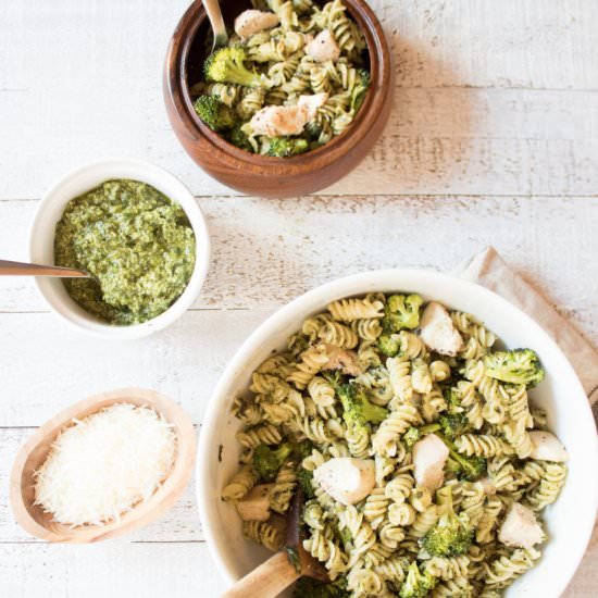 Homemade Pesto + Broccoli Pasta - Recipe photo by betweenthepine