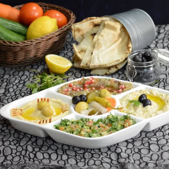 Arabic Mezze Platter - Recipe photo by Shanaz Rafiq