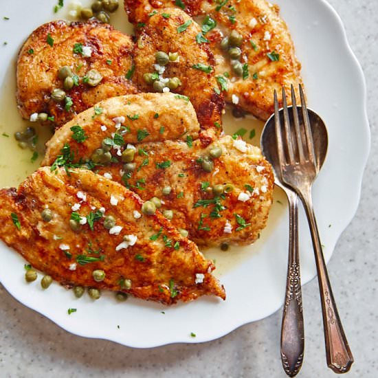 Chicken Francese with Crispy Crust - Recipe photo by cravingtasty