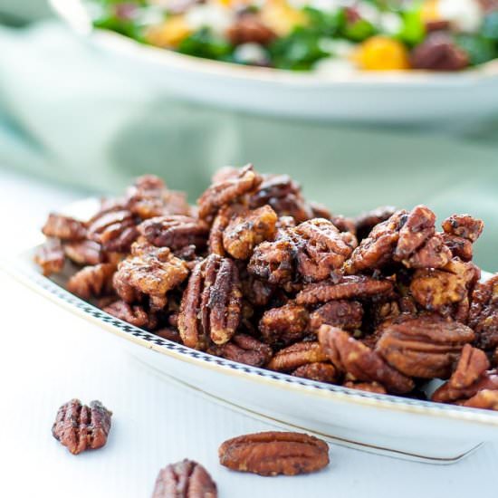 20 Minute Caramel Spiced Pecans - Recipe photo by Flavour and Savour