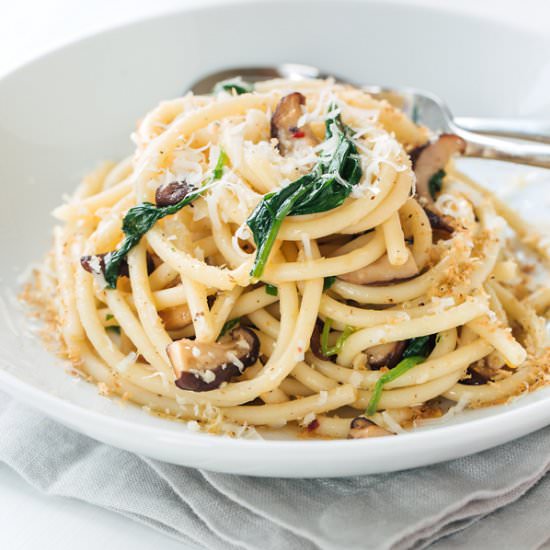 Bucatini Pasta with Garlic Butter - Recipe photo by thecozyapron