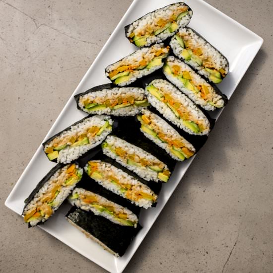 Vegan Sushi Burgers - Recipe photo by Kalemaryblog