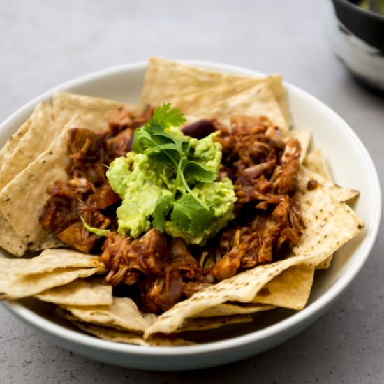 Vegan Pulled ‘Pork’ Nachos - Recipe photo by Kalemaryblog