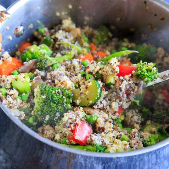 Veggie Loaded Quinoa Fried "Rice" - Recipe photo by trialandeater