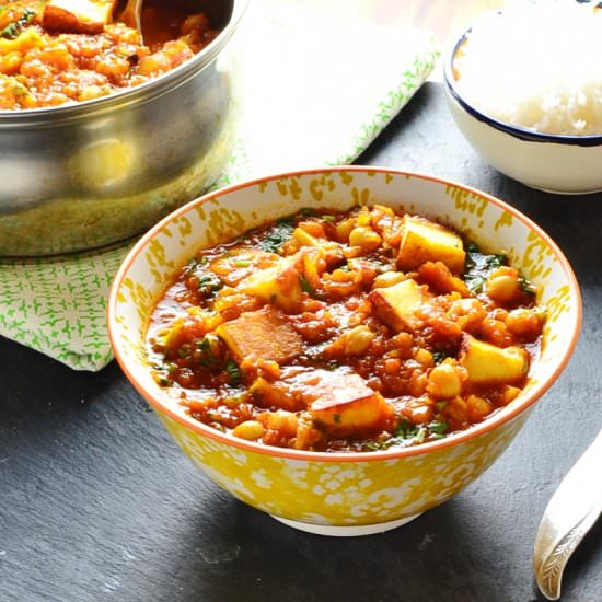 Vegetarian Curry-Chickpeas+Paneer - Recipe photo by everydayhealthyrecipes