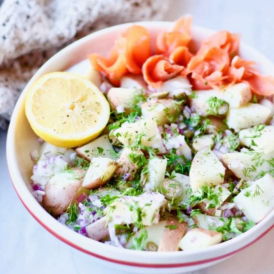 Smoked Salmon Potato Salad - Recipe photo by YangsNourishingKitchen