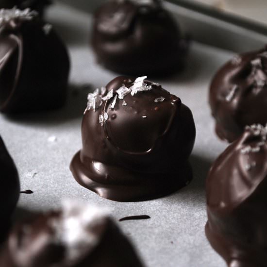 Dark Chocolate Truffles - Recipe photo by letseatcakeblog