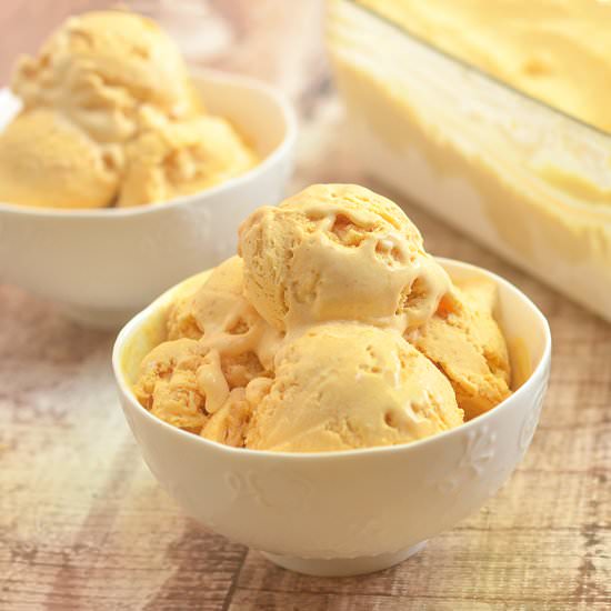 No-Churn Pumpkin Ice Cream - Recipe photo by onionringsandthings