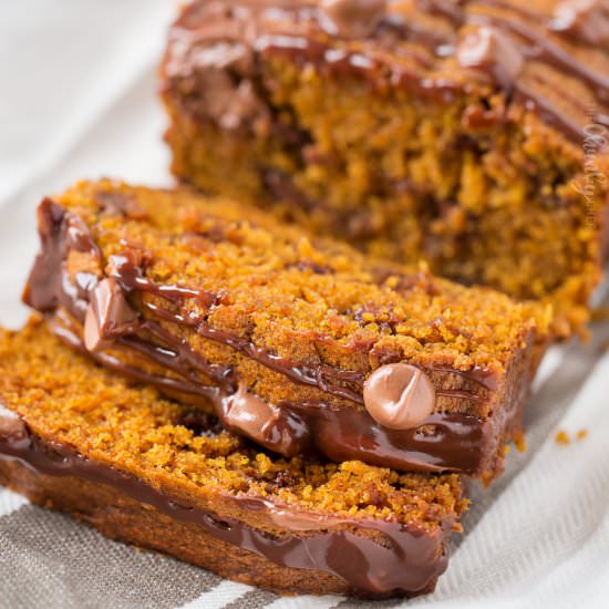 Chocolate Chip Pumpkin Bread - Recipe photo by The Chunky Chef