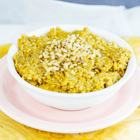Pumpkin Pie Oatmeal - Recipe photo by seductioninkitchen