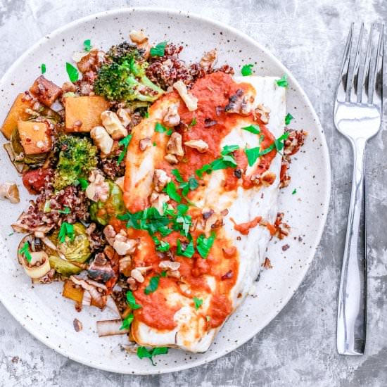 Striped Bass + Fall Harvest Quinoa - Recipe photo by killingthyme