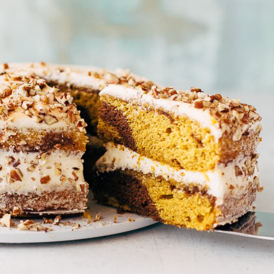 Marbled Pumpkin Cake - Recipe photo by alsothecrumbsplease
