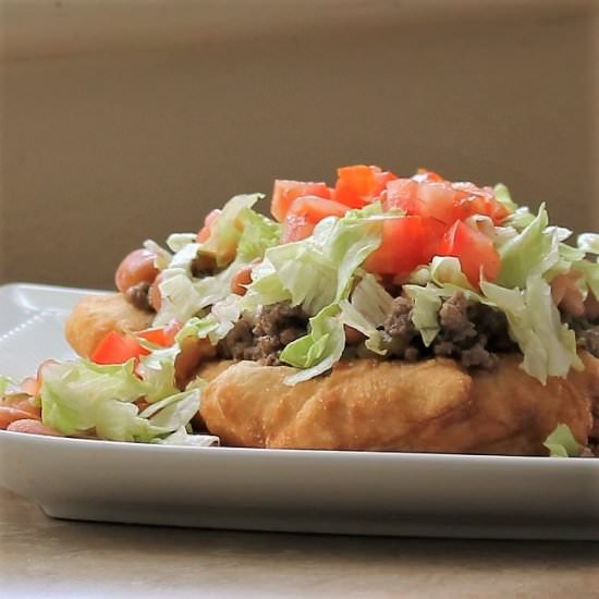 American Indian Fry Bread Tacos - Recipe photo by MyRecipeReviews